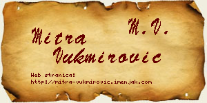Mitra Vukmirović vizit kartica